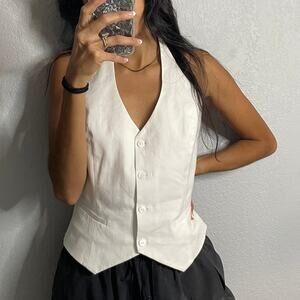 MNG Halter fitted vest white
